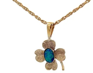 Opal Triplet Gold Plated Clover Pendant