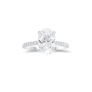 Oval Diamond Engagement Ring with Diamond Band