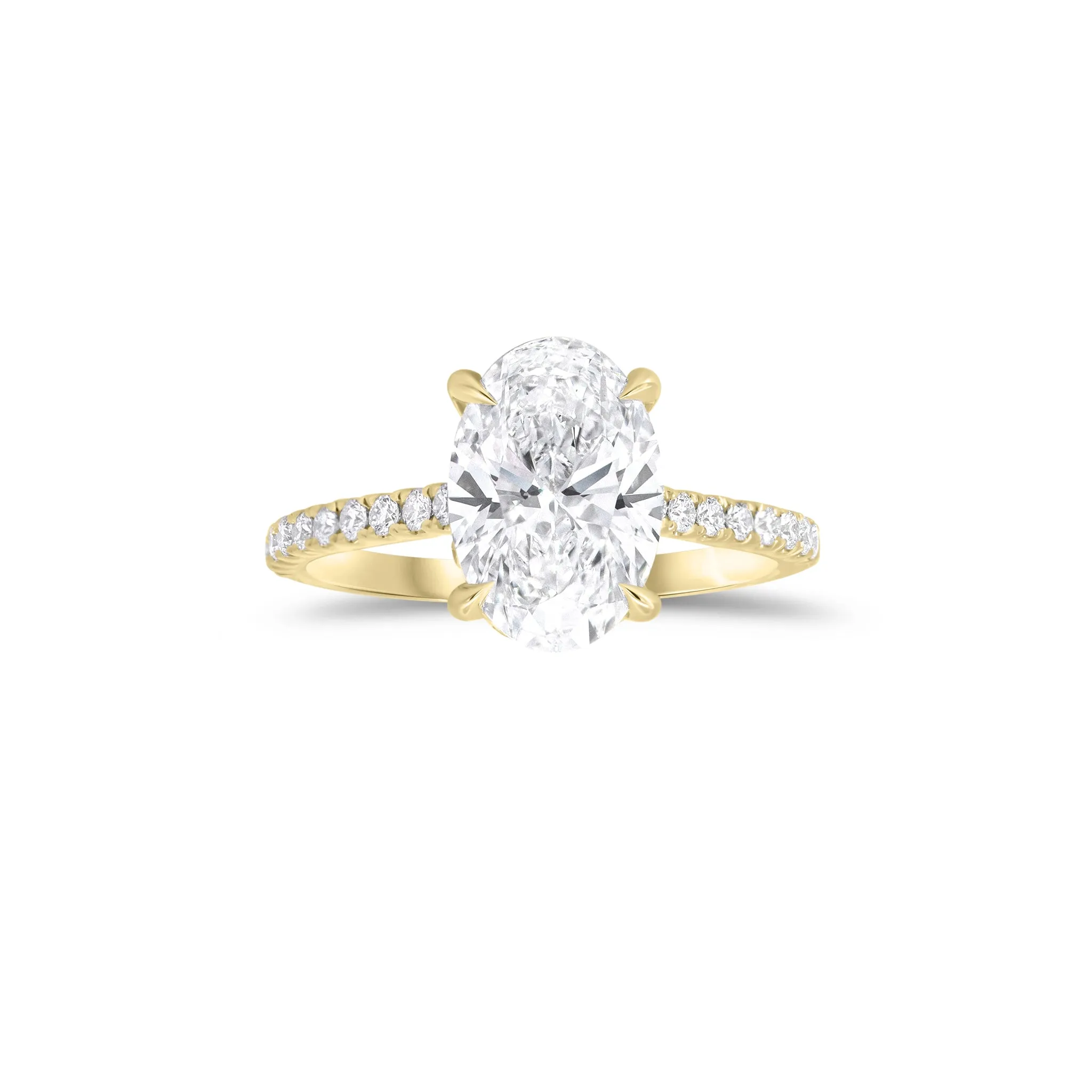 Oval Diamond Engagement Ring with Diamond Band