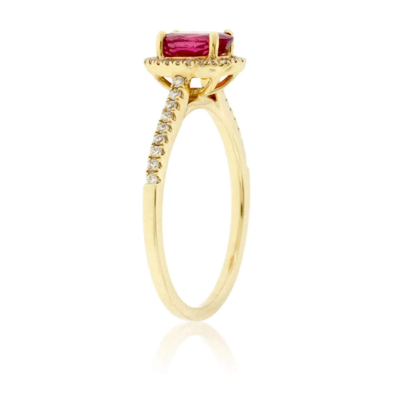 Oval Shaped Ruby and Diamond Ring