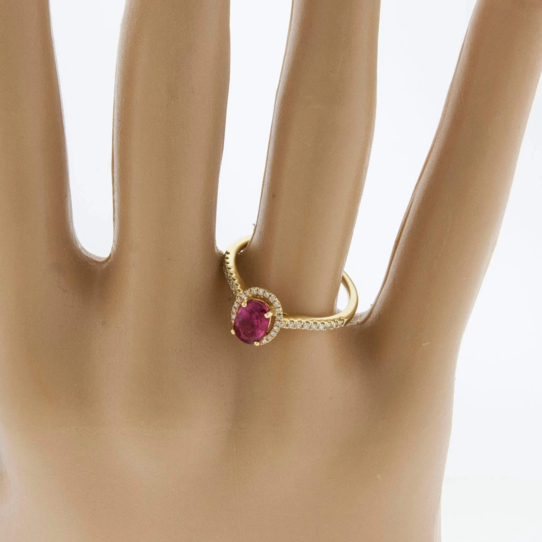 Oval Shaped Ruby and Diamond Ring