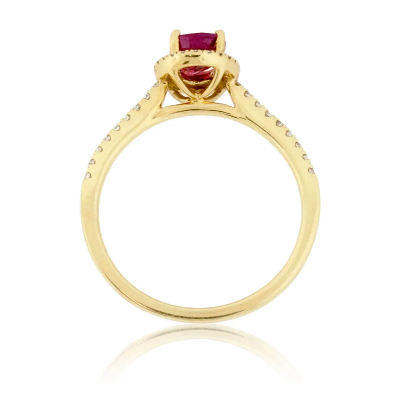 Oval Shaped Ruby and Diamond Ring