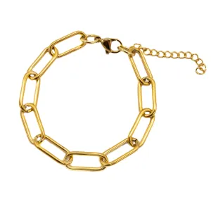 Paperclip Chain Gold Bracelet