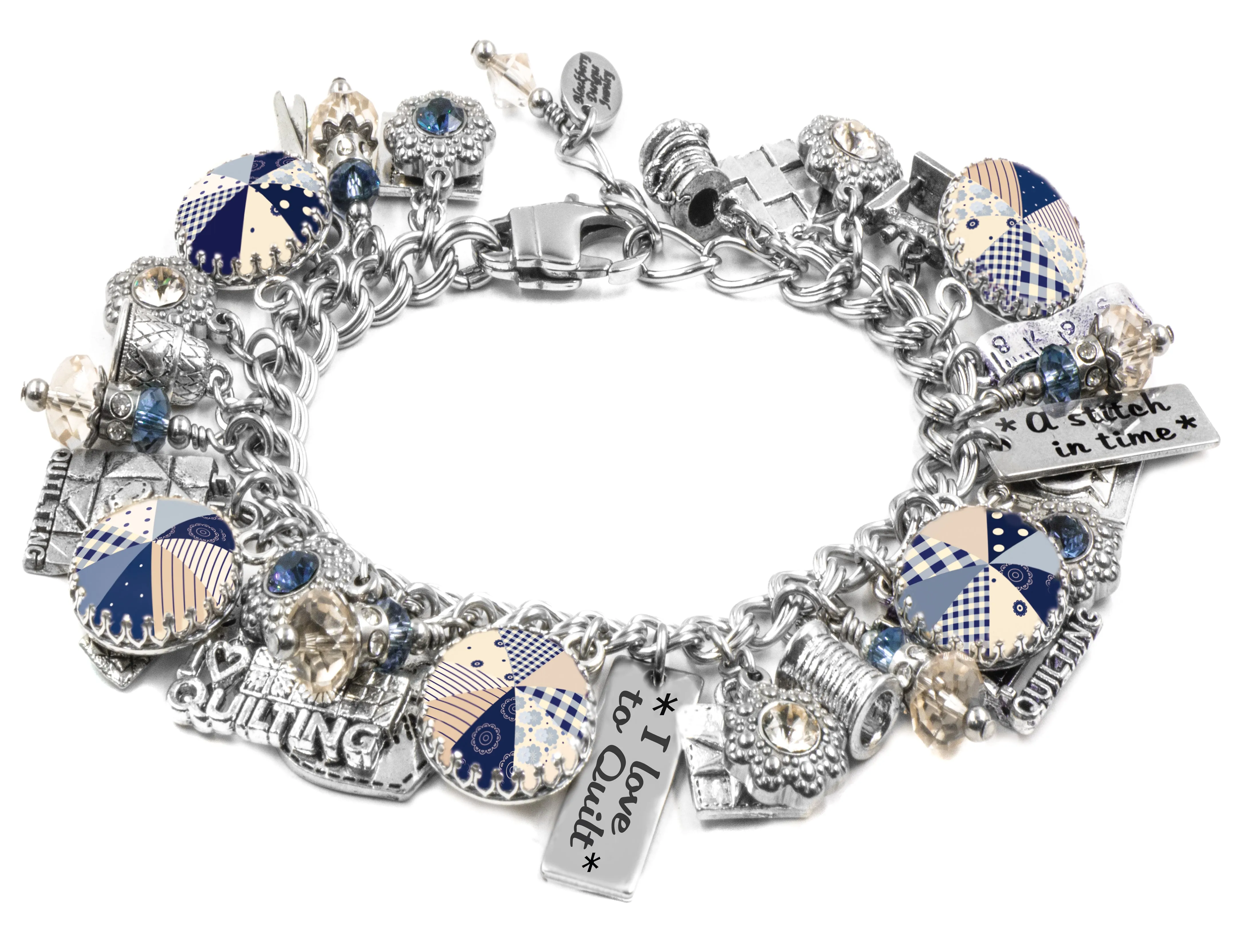 Patchwork Quilt Charm Bracelet