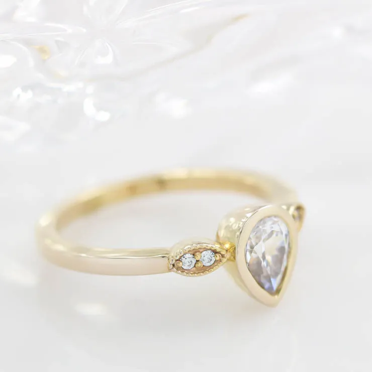 Pear Engagement Ring Diamond Setting  - Avery