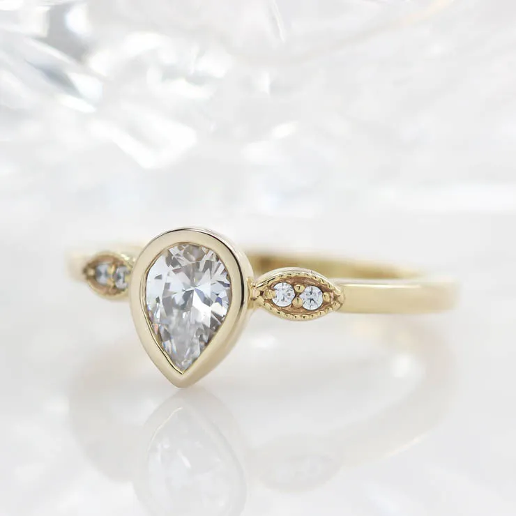 Pear Engagement Ring Diamond Setting  - Avery