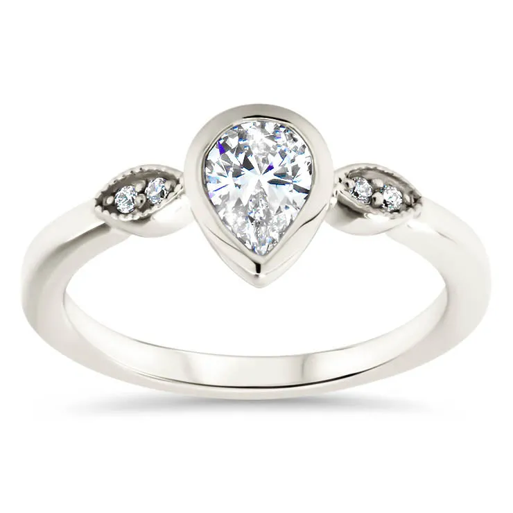 Pear Engagement Ring Diamond Setting  - Avery