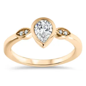 Pear Engagement Ring Diamond Setting  - Avery