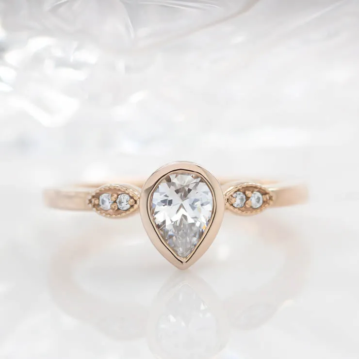 Pear Engagement Ring Diamond Setting  - Avery