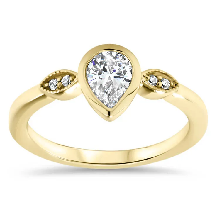 Pear Engagement Ring Diamond Setting  - Avery