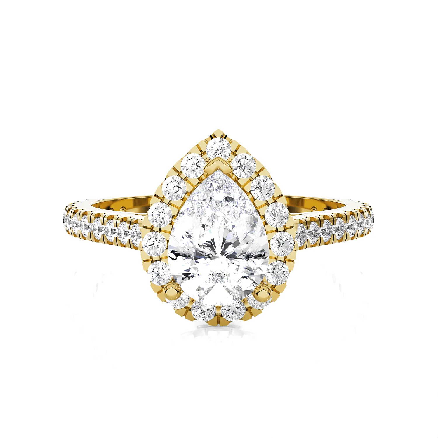 Pear-Shaped Lab Grown Diamond Halo Engagement Ring