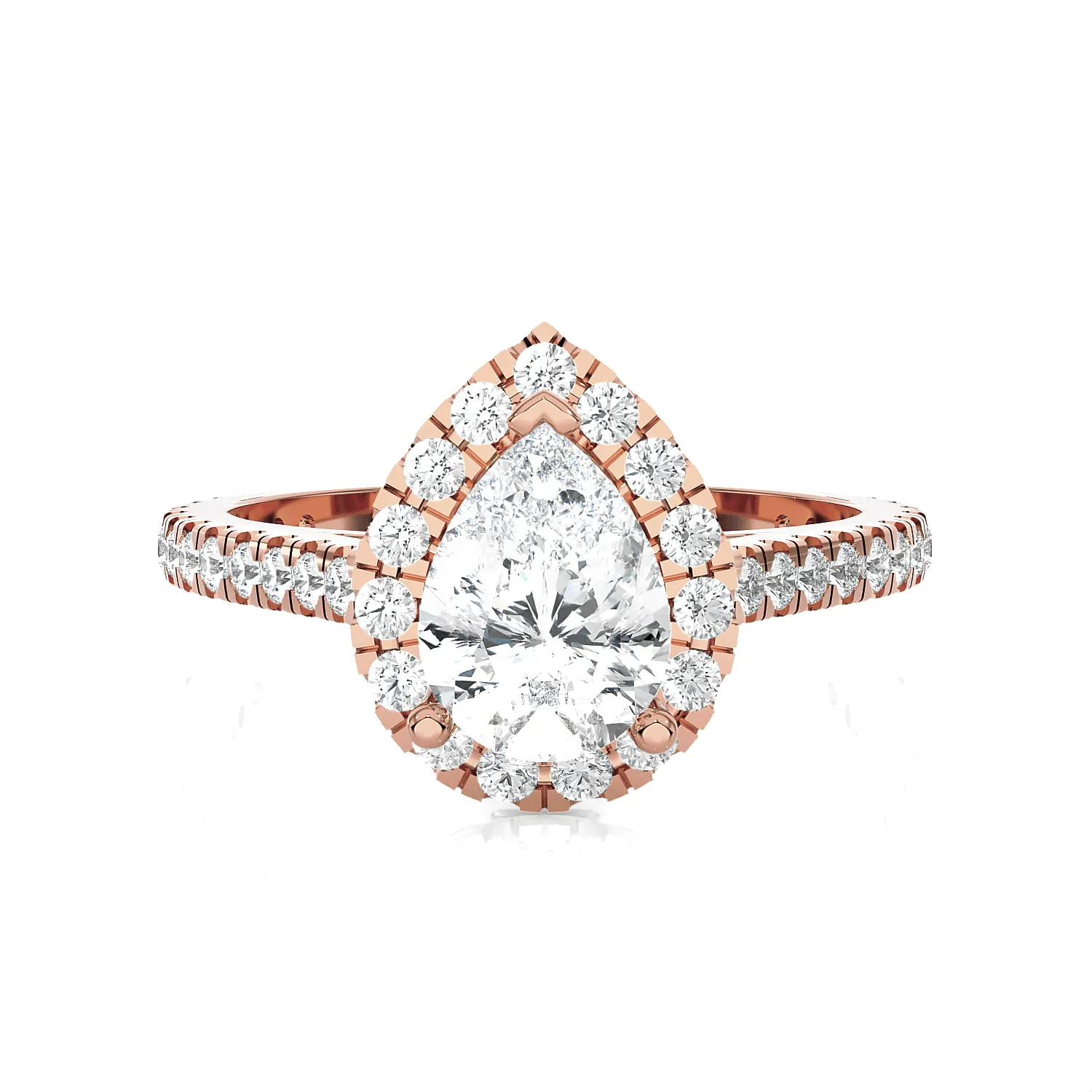 Pear-Shaped Lab Grown Diamond Halo Engagement Ring