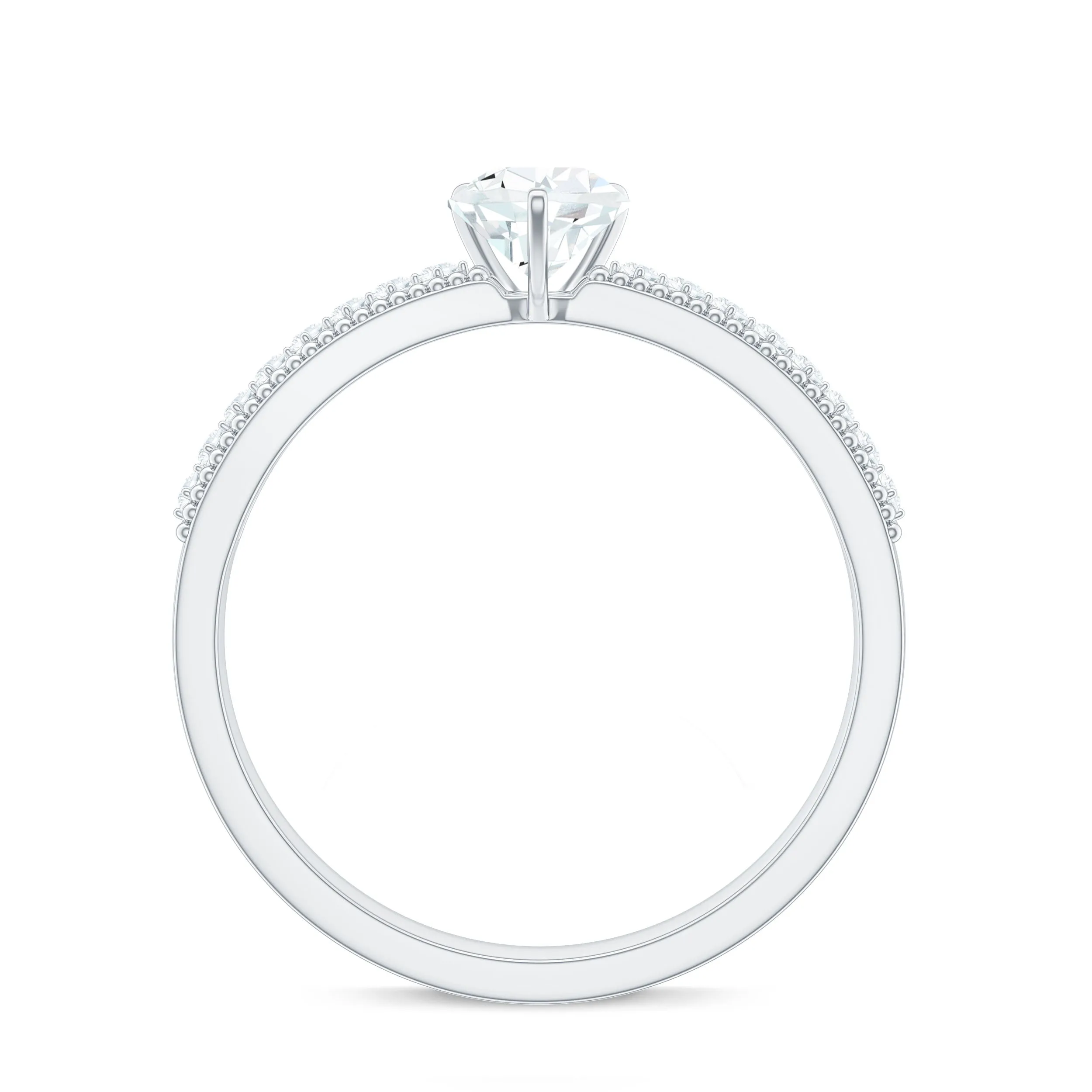 Pear Shaped Lab Grown Diamond Solitaire Engagement Ring