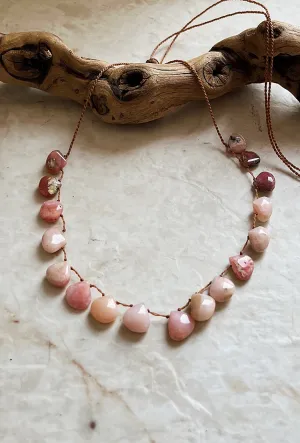 Pink Opal Tassel Necklace