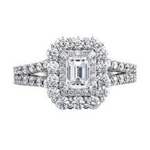 Rectangular Double Halo 1.50ct