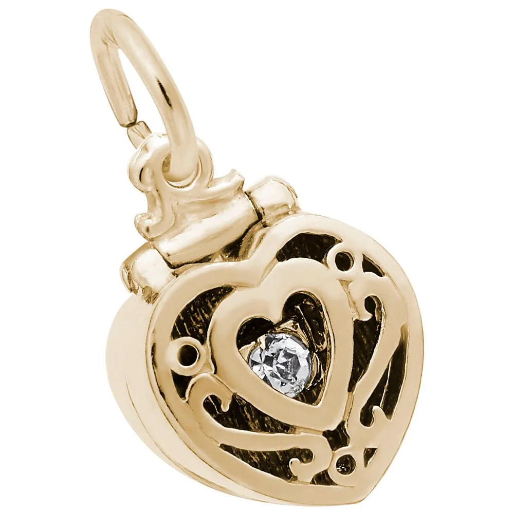 Rembrandt Charms - Heart Engagement Ring Box Charm - 3887