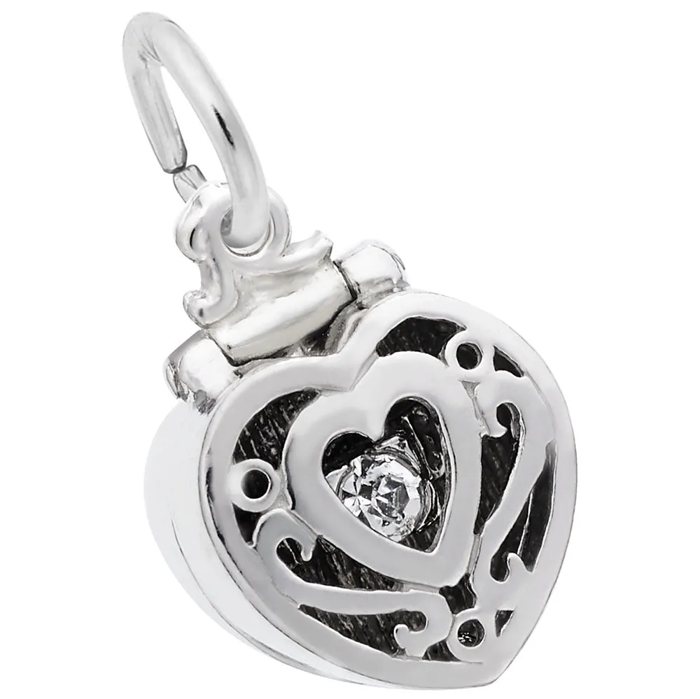 Rembrandt Charms - Heart Engagement Ring Box Charm - 3887