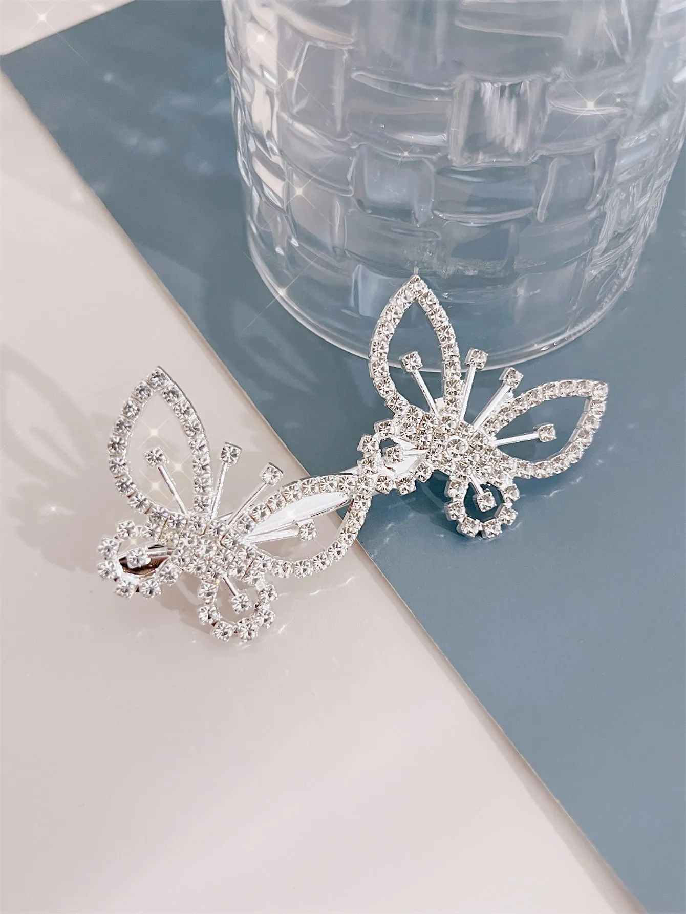 Rhinestone Butterfly Decor Hair Clip for Women Barrette Styling Hair Accessories