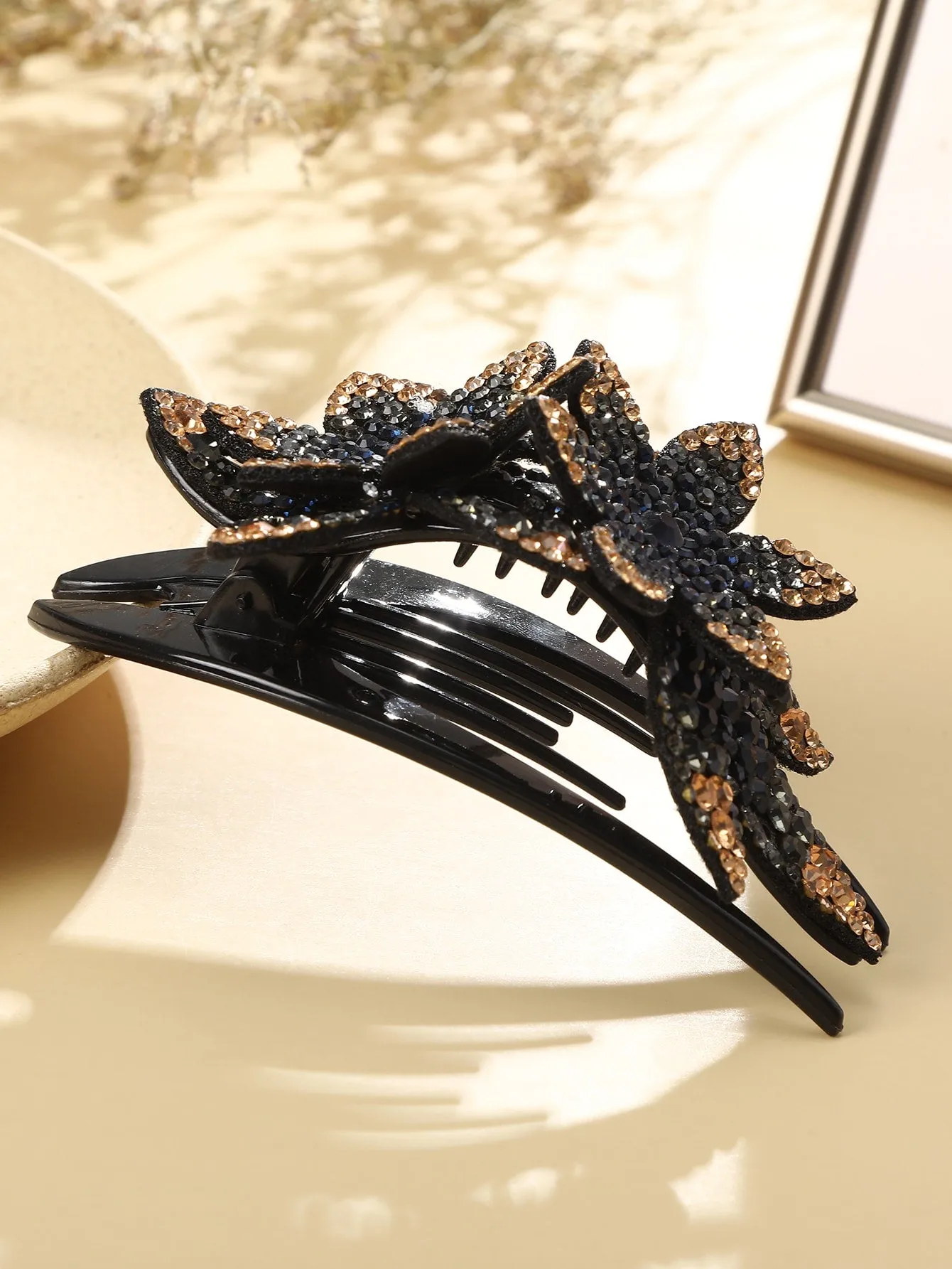 Rhinestone Flower Decor Creative Hair Clip for Women Barrette Styling Hair