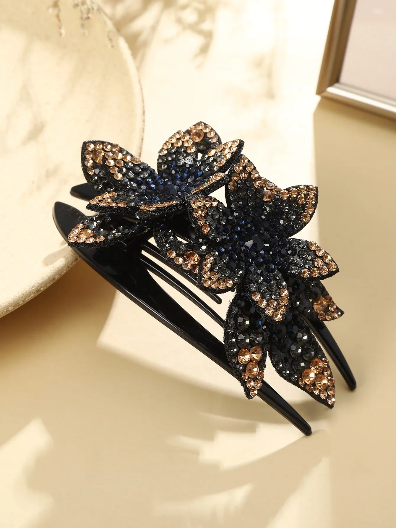 Rhinestone Flower Decor Creative Hair Clip for Women Barrette Styling Hair