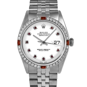 Rolex Datejust 36mm | 1601-SS-WHT-RBY-AM-4RBY-JBL