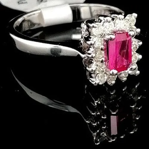 Ruby & Diamond 18ct White Gold Ring