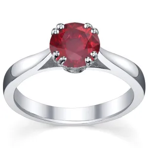 Ruby Double Prong Tapered Solitaire