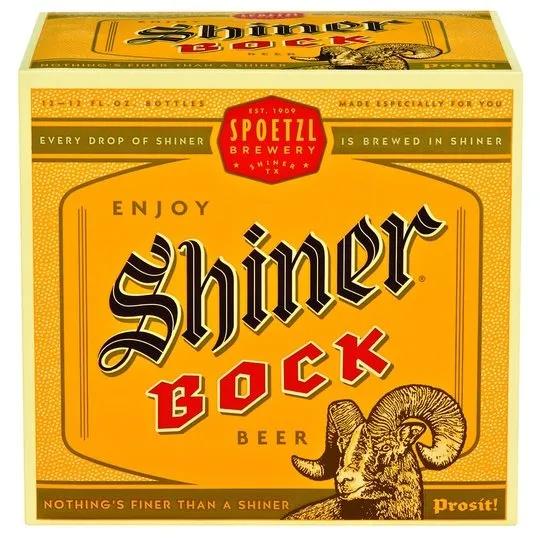 Shiner Bock Beer, Shiner Craft Beer, 12 Pack, 12 fl oz Bottles, 4.4% ABV, 141 Calories, 12.4g Carbs