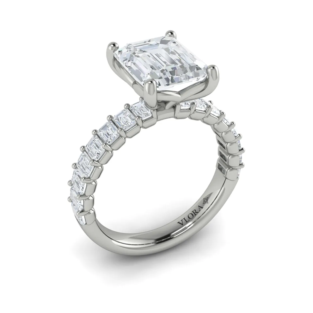 Sincerely Springer's Platinum Emerald Cut Engagement Ring Mounting