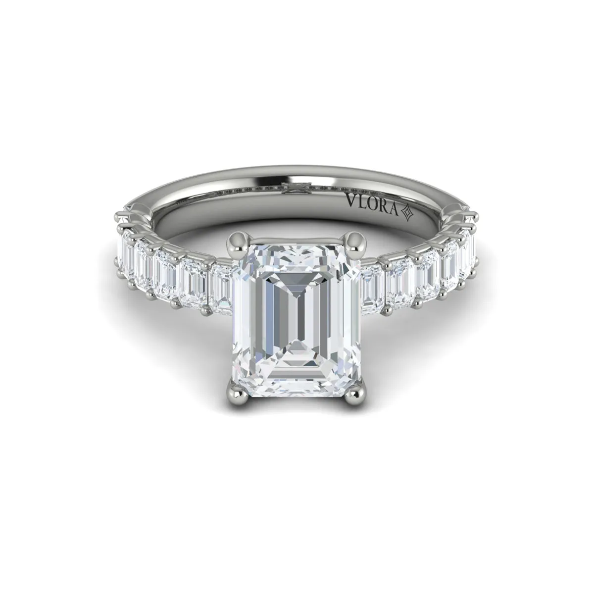 Sincerely Springer's Platinum Emerald Cut Engagement Ring Mounting