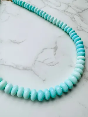 Smooth Aqua Peruvian Blue Opal Necklace