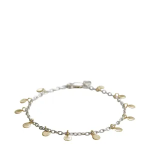 Sterling Silver & 10K Gold Medium Disc Bracelet