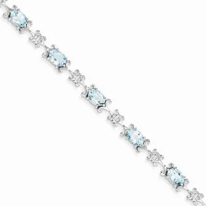 Sterling Silver Blue Topaz Oval Bracelet