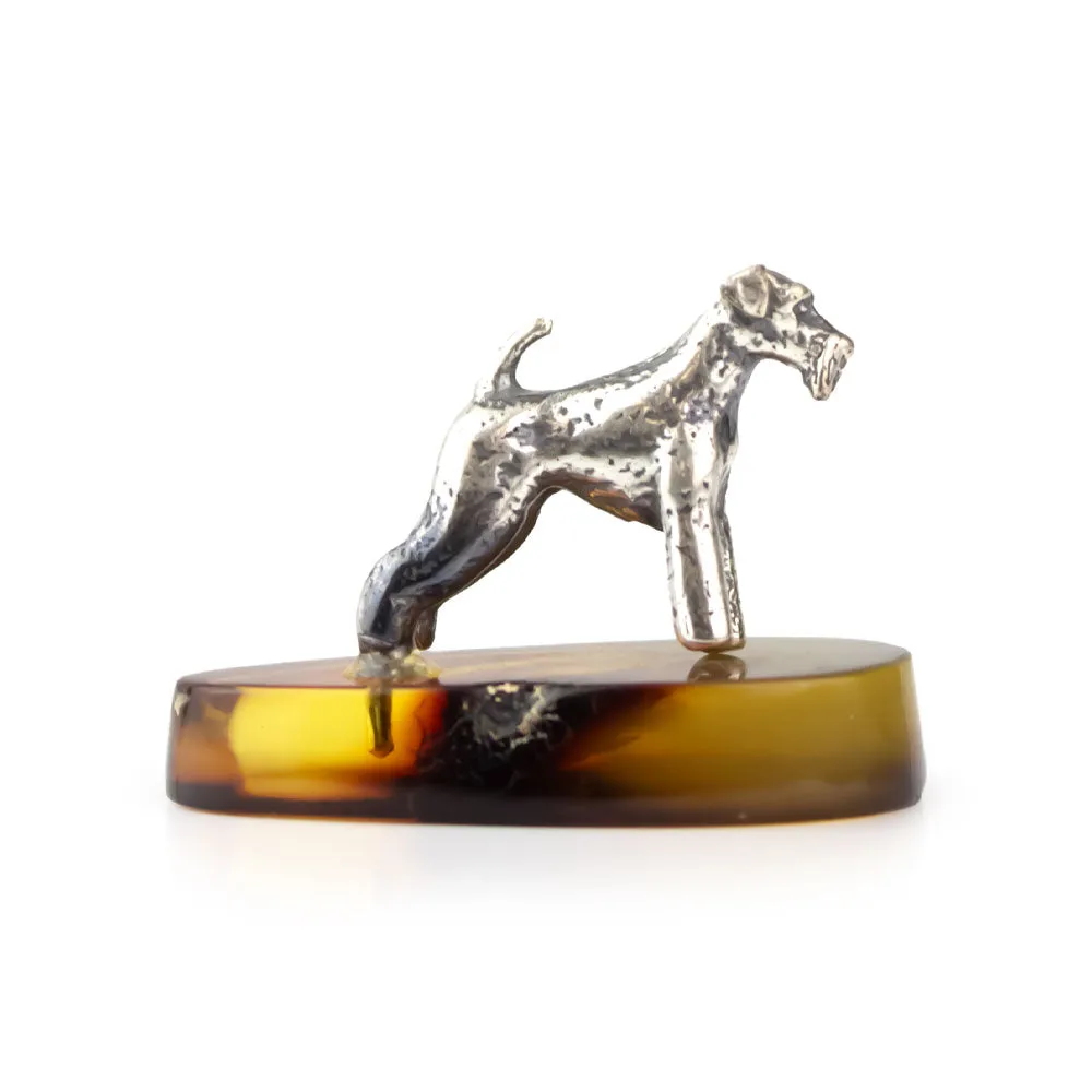 Sterling Silver Dog on Amber