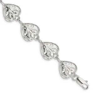 Sterling Silver Heart Bracelet