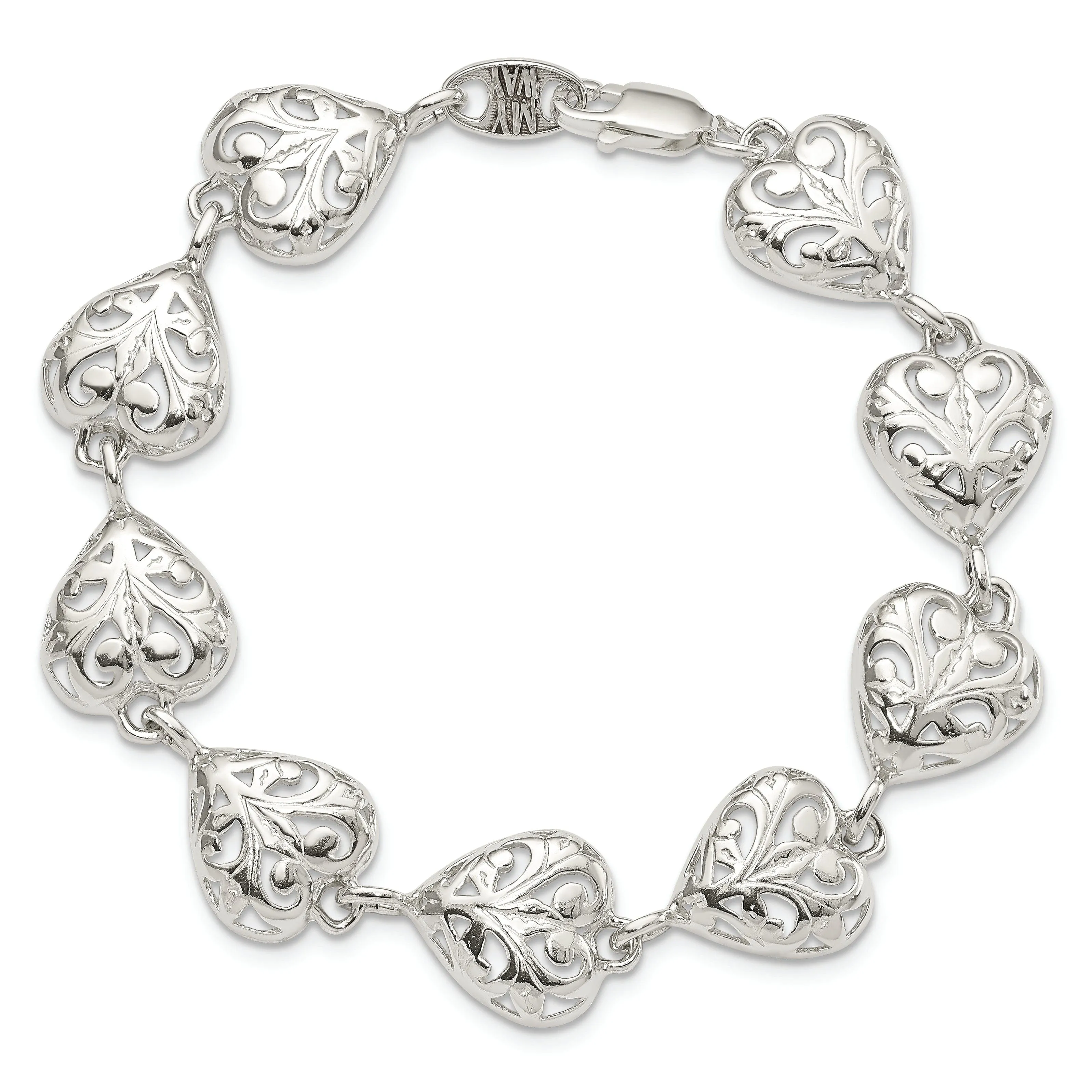 Sterling Silver Heart Bracelet