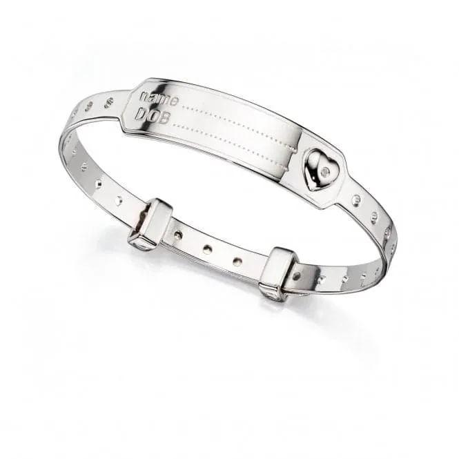 Sterling Silver Heart Medical Baby Bangle B4875