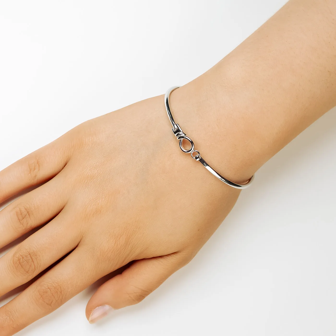 Sterling Silver Loop Hook Bangle