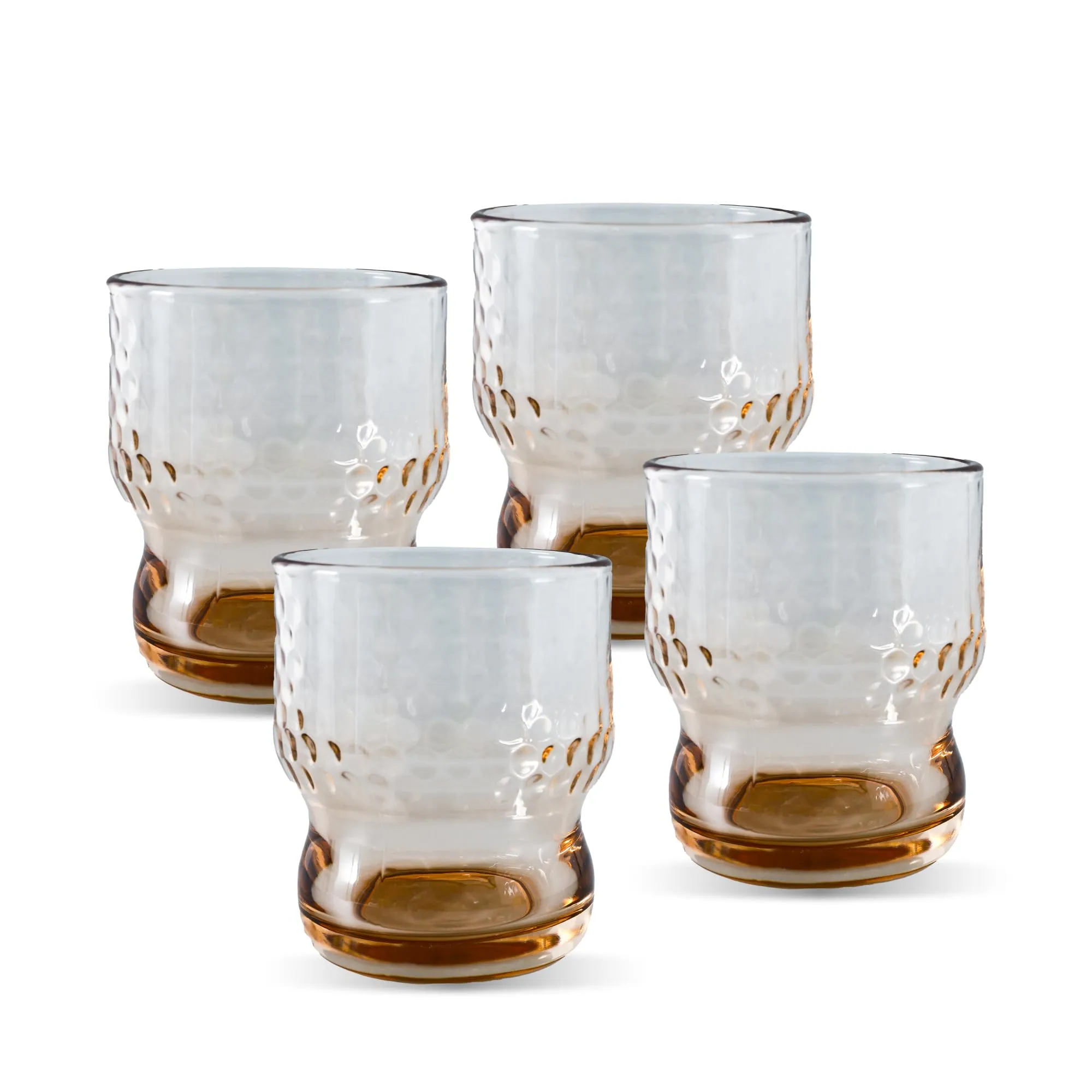 The Better Home Water Glasses Set of 4 (300ml each) | Juice Glasses | Lead Free Drinking Glasses | Kitchen Gift Items | Cold Drink Glass | Cocktail Glass | Kaanch Ke Glass | Housewarming Gifts (Amber)