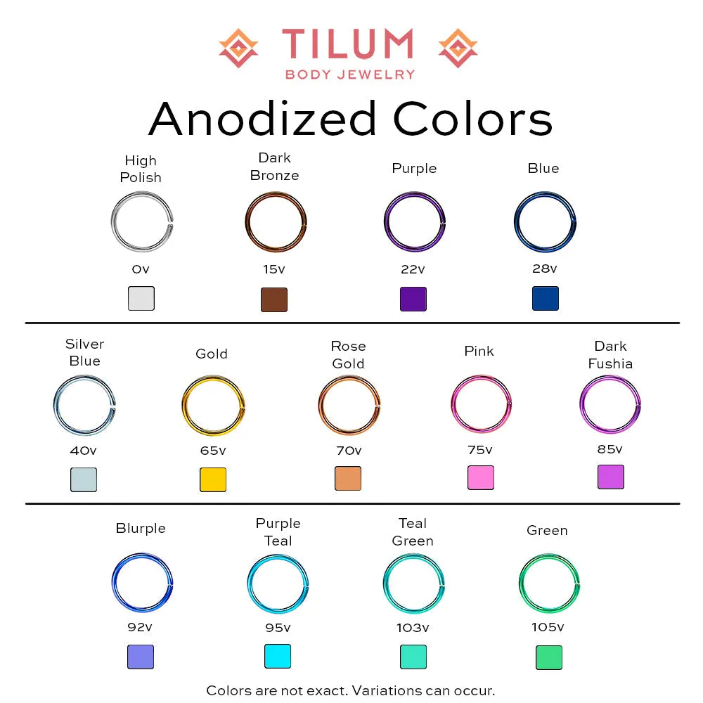 Tilum 14g-12g Internally Threaded Square Prong-Set 2.5mm Round Opal Top - Price Per 1