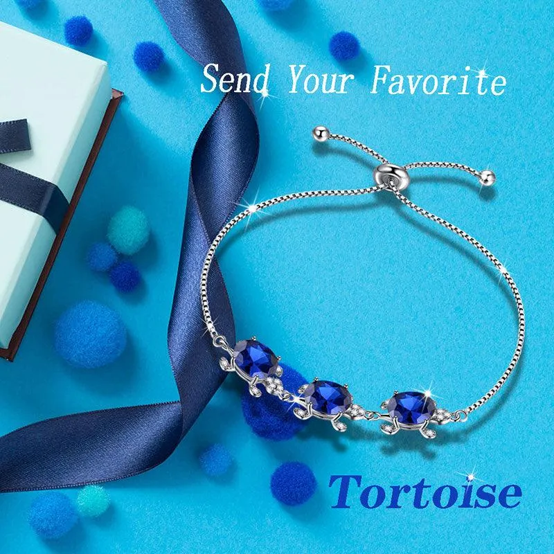 Tokyo Mart Women Turtle Bracelets Birthstone Girls Jewelry Birthday Gift Sterling Silver