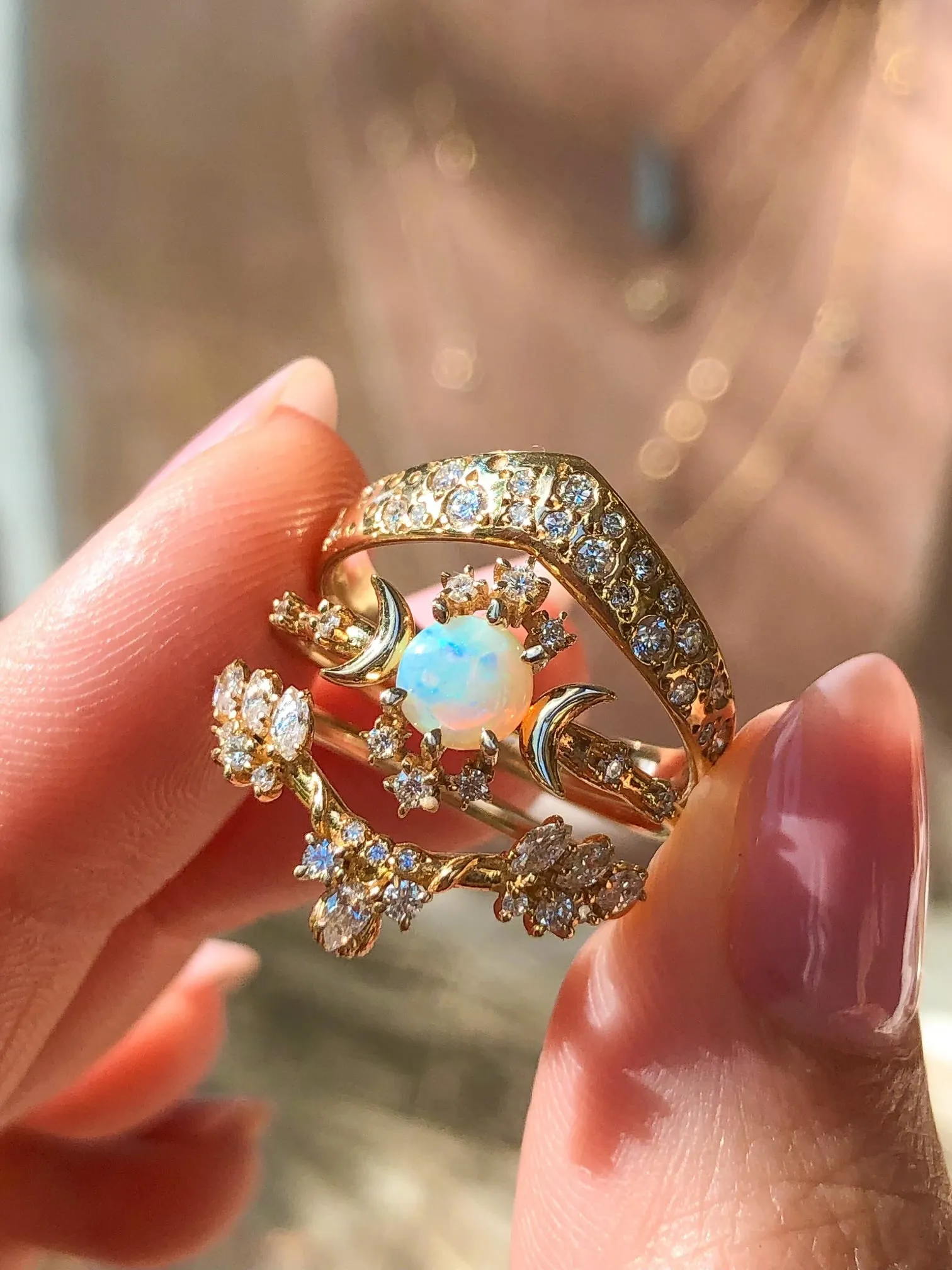 Wandering Star Ring in Opal