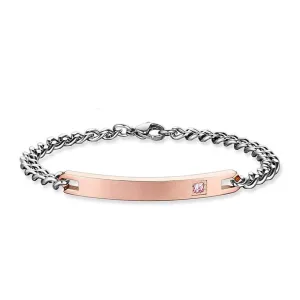 Yellow Chimes Bracelet for Women Stainless Steel Rosegold Tag Chain Bracelet for Women and Girls